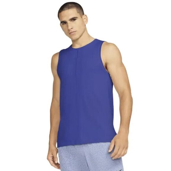 Nike Yoga Dri-Fit Blue Sleeveless Slim Fit Training Tank - Picture 1 of 6